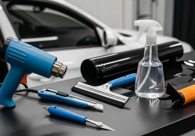 Professional automotive film installation